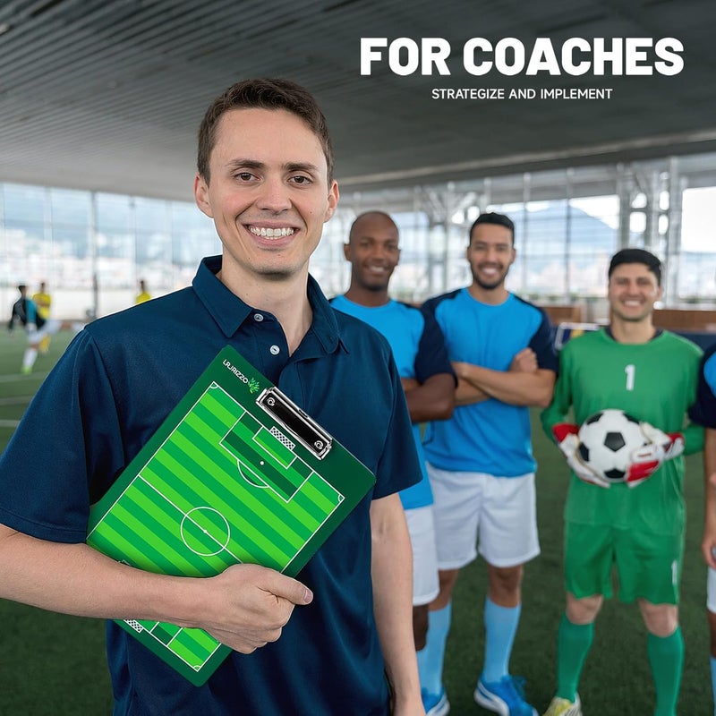 lrjrizzo Dry Erase Coaches Clipboard, Soccer Whiteboard for Coaches Double-Sided Soccer Clipboard for Coaches Writable and Erasable Dry Erase Coaching Board Coaching Board Gift - Image 5